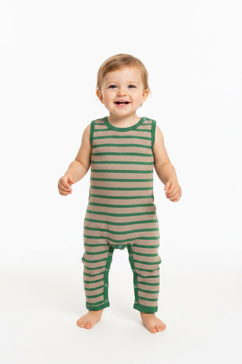 Green Cotton Baby Full Jumpsuits